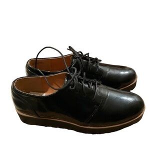 Chinese Laundry Kiss Oxford Black Platform Lace Up Shoes 8.5